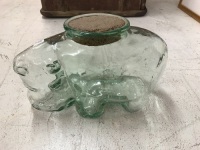 Glass Elephant Storage Jar + 2 Other Jars