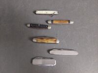 6 assorted pocket knives