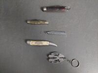 5 assorted pocket knives