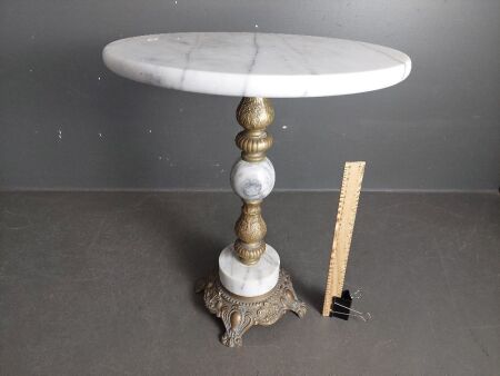 Vintage - Marble and Brass Side Table - App 470