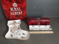 2 x Royal Albert Trays - 1x Stocking Tray - 1x Mint Tray