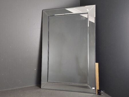 Large Modern Rectangular Mirror with Bevelled Edges