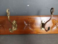 Carve Flower Coat Rack with Brass Handles - 2