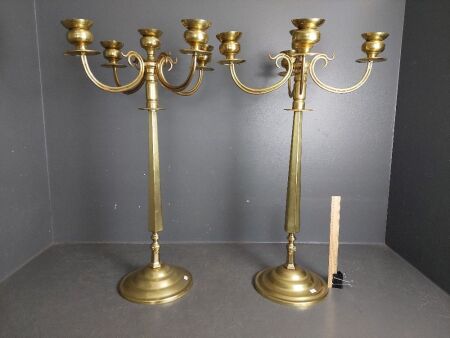 Pair Vintage Brass Candelabras