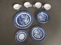 English Churchill - 20 Piece Blue and White Willow Dinner Setting - 2