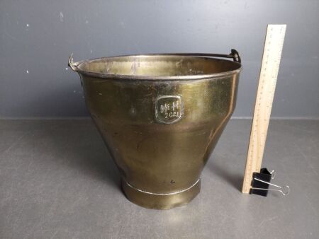 Vintage H & H - 2 Gallon Brass Look Bucket