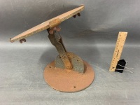 Vintage Industrial Bench Top Adjustable Cake Decorating Stand - 2