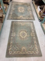 2 Matching Indian Heavy Wool Floor Rugs - 2