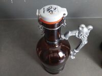 Mixed Beer Growlers & Morris Tawny Port Bottle w. Bells Whiskey Bottle - 4