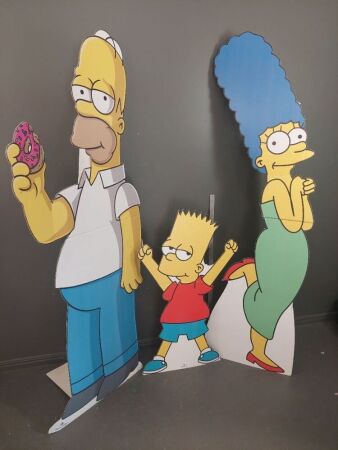 3 x Life Size Cardboard Simpson Figures