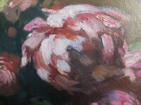 Original Oil on Canvas of Peonie's in a Vase by Wolfgang Lammle - 3