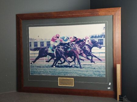 Race Horse Octagonal Large Framed Print