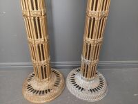 Ornate Cast Brass Collum Form Pedestals x 2 - 3