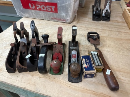 Scrapper Planes, 3 Rebate Planes, Butt Gage, Wood Planes