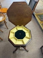 Victorian Walnut Sewing Table with Carved Legs - 4