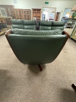 Tessa Green Leather Lounge 2 x 2 Seater & 2 x Single & 2 Foot Stools - 5