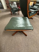 Tessa Green Leather Lounge 2 x 2 Seater & 2 x Single & 2 Foot Stools - 10