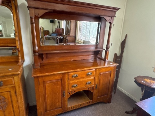 Mid Century Silky Oak Side Board