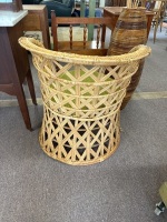 Mid Century Weaved Cane Chair - 2