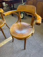 Pair Antique Bentwwood Arm Chairs in Beautiful Condition - 3