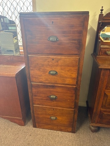 Four Drawer Wooden Filing Cabinet