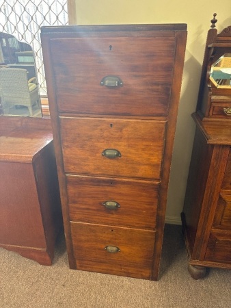 Four Drawer Wooden Filing Cabinet