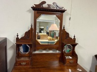 Beautiful Ornate Carved Dressing Table with Bevelled Mirrors - 3