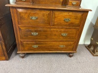 Beautiful Ornate Carved Dressing Table with Bevelled Mirrors - 4