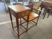 Antique Style Carved Telephone Table with Twisted Legs - 2