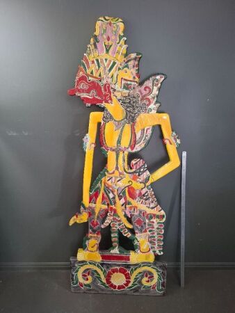 Vintage Carved Wooden Indonesian Wayang Statue