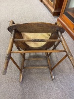 Antique Cane Seat Captains Chair - 3