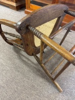 Antique Cane Seat Captains Chair - 4