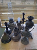 Misc Oil Lamp Bases & Lamps for restoration