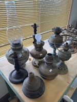 Misc Oil Lamp Bases & Lamps for restoration - 2