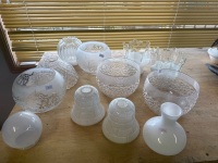 Mixed Clear and White Glass Light Shades