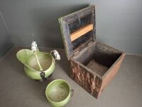 Green Coal Scuttle - Including Metal Kindling Box - 2