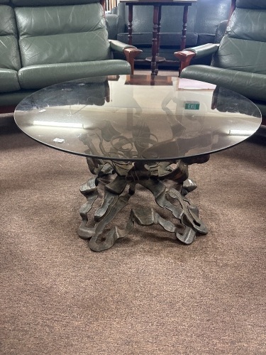 Mid Century Coffee Table Glass & Metal by Matcham Skipper