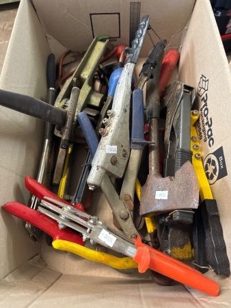 Mixed lot of Pliers, Pop Rivert, Tomahawk & Misc