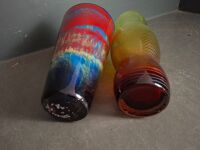 2x Unique Vases - 1x Approx 360H Sunset Colours -  1x Approx 300 H with Radiant Colouring - 2