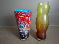 2x Unique Vases - 1x Approx 360H Sunset Colours -  1x Approx 300 H with Radiant Colouring - 4