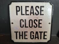 Cast Iron Welcome & Please Shut the Gate Signs - 2