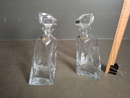 2 x Bohemia Crystal Decanter Glasses - Made in Czech Republic