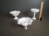 3 Piece Fenton Milk Glasses - 1 small 1 medium and 1 large