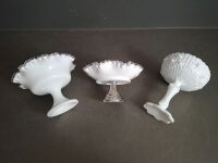 3 Piece Fenton Milk Glasses - 1 small 1 medium and 1 large - 3