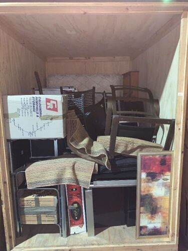 Storage Module Containing Modern Furniture, Rugs, Box Lots Etc