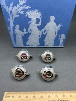 4x WedgeWood Silver Tea Pot Shaped Card Holders - 2