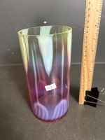 Pink & Uranium Glass Cylinder Light Shade - 2