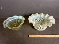 2 Uranium Glass Ruffle Shades - 3