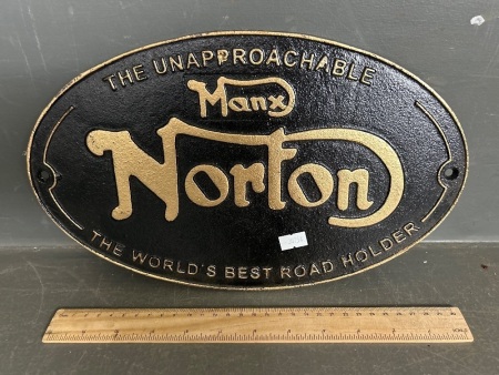 Norton Cast Iron Sign - The Worlds Best Road Holder