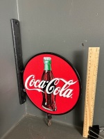 Heavy Cast Iron Double Sided Coca Cola Hanging Sign - 2